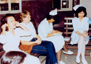 Taiwan Lutheran Church/TLC. The Missionary and Nurse, Else Anita Toftdal at a Nurses' staff mee