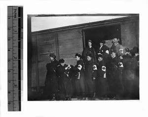 Red Cross doctors during Revolution, Beijing, China, 1911