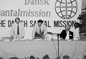 Annual Meeting Vejle 1993. From the right: Thorkild Schousboe Laursen, President. lawyer ?, Jør