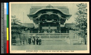Grand entrance to Hongan-ji Temple, Kyoto, Japan, ca.1920-1940