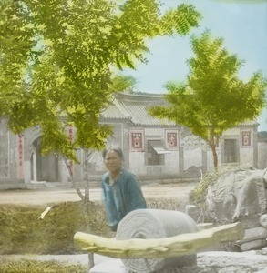 Grinding corn, China, ca. 1905-1914