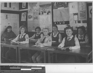 Students at the Maryknoll Academy at Dalian, China, 1935