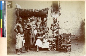 African chief with palanquin and attendants, Ghana, ca.1885-1895