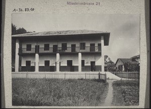 Mission station Tschonglok. School for bible women, built 1925-26. (a) room for eating, (b) classroom and assembly hall, (c) reception, above dormitories