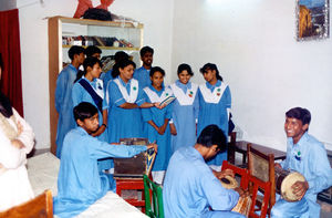 Pakistan 1995. St. John's Cathedral High School at Peshawar. The school choir and orchestra