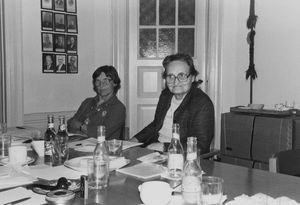 Danish Santal Mission, Copenhagen 1981. Members of the board, from left: Vita Worre-Jensen and