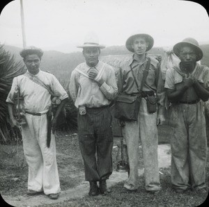 Reverend E J Ball and porters, Peru, ca. 1947