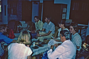 Bangladesh, December 1983. Meeting for DSM missionaries. From left to right: Filip Engsig-Karup