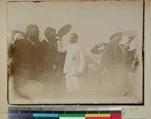 Rainandriamampandry is led to the place of execution, Antsahamanitra, Antanananrivo, Madagascar, 1896-10-15