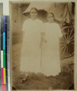 Estera and Margrete, two Malagasy young women, Antananarivo, Madagascar, ca.1910