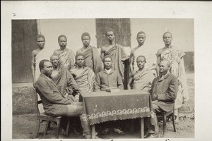 Presbyter Conferenz in Begoro 1889. a) Pfr. Anoba; b) Pfr. Ofori; c) Pfr. Mullings