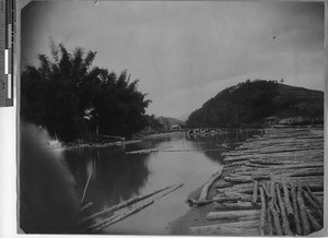 The river at Dongzhen, China, 1928