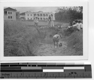 Men fishing in Soule, China, 1935