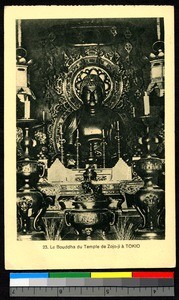 Bronze buddha in Zojo-ji Temple, Tokyo, Japan, ca.1920-1940