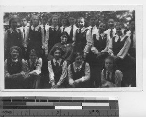 Maryknoll Sister with her students at Dalian, China, 1938