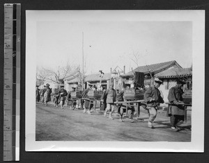 Bridal gift parade, Chengdu, Sichuan, China, ca.1942