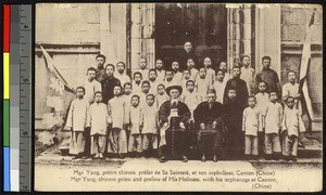 Bishop Yang and orphanage children, Canton, China, ca.1920-1940