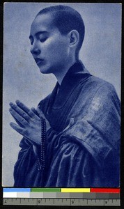 Praying Buddhist monk, China, ca.1920-1940