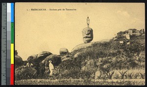 Person on rock, Antananarivo, Madagascar, ca.1920-1940