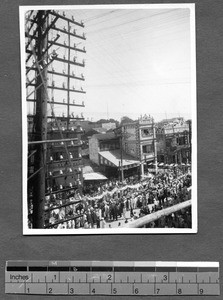 Dragon in parade, Guangzhou, Guangdong, China, 1925