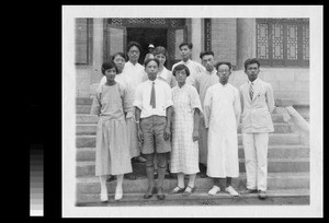 Student teachers of the summer school for poor children, Yenching University, Beijing, China, 1928