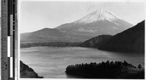 Mountain and lake view, Japan, ca. 1920-1940