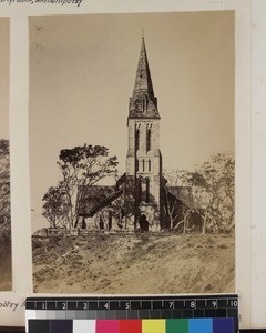 View of Ambohipotsy Memorial church, Madagascar, ca. 1868-1885