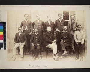 Group portrait of teachers of Normal school, Madagascar, ca. 1900