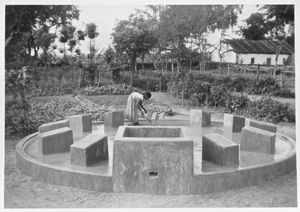 Arcot, South India. Melpattambakkam Girl's Boarding School, approx. 1952. Laundry facilities of