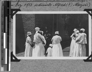 Mothers after children's baptism, Mvenyane, South Africa East, 1933