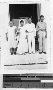 Married couple with bride's parents, Carrillo Puerto, Quintana Roo, Mexico, March 1946