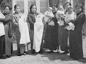 Baptism in the Orphanage in Antung Easter Monday 1941