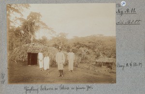 Chief Sakwera in Shira in his farmyard, Shira, Tanzania, ca.1900-1914