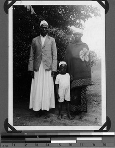 Assistant Abel with wife and son, Usoke, Unyamwezi, Tanzania