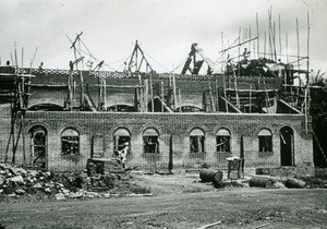 Church of Mfoul under construction, in Gabon