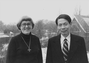 Pastor Lin Yung Cheng, Taiwan Lutherske Kirke/TLC og missionssekretær Karen Berntsen, DMS, 1980