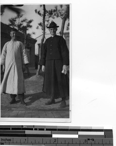 Fr. Geselbracht with "auxiliary brother" at Fushun, China, 1928