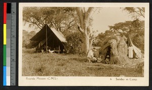 Missionary family at camp, Rwanda, ca.1920-1940