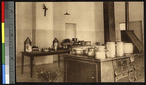 Kitchen in the hospital for Europeans, Lubumbashi, Congo, ca.1920-1940