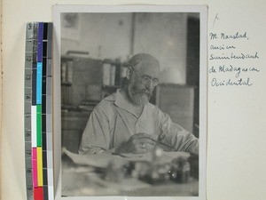 Supervisor Peder Andreas Nilssen Naastad at his desk, Manombo, Madagascar