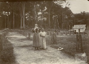 Eric Allégret with his nanny, in Gabon