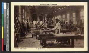 Carpentry workshop, Kafubu, Congo, ca.1920-1940