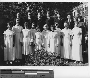 Students of the Maryknoll Academy at Dalian, China, circa 1930