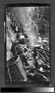 Mountainside campsite, Sichuan, China, ca.1900-1920