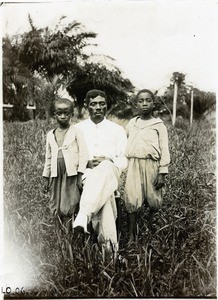 Ombagho and two boys, in Gabon