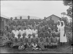 Pupils of the Girls' Boarding School with PEMS missionaries women at Agou Mission Station