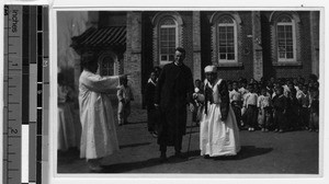 Monsignor Byrne and Chung Maria, Gishu, Korea, ca. 1920-1940