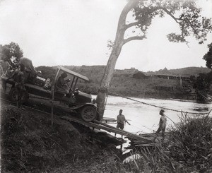 Crossing the river, in Cameroon