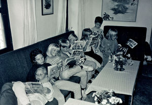 Children from the Norwegian School Kathmandu relaxing together, 1990