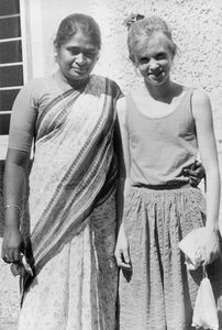 Tamil Nadu, South India,1990. Amalie Rönnow is visiting with her father, the DMS PR Manager, Ja